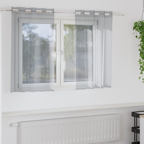 vidaXL Zavese z zavesami 2 pcs Temno siva 140 x 140 cm Poliester Cene