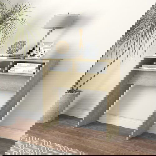 VidaXL Konzolna mizica sonoma hrast 78x30x80 cm iverna plo&amp;scaron;ča Slike