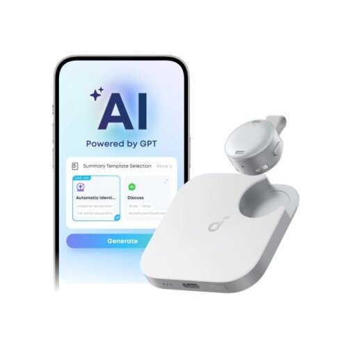 Anker Soundcore Work pametni AI snemalnik zvoka, bel Cene