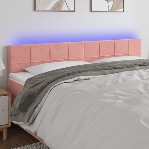  LED uzglavlje ružičasto 160x5x78/88 cm baršunasto Cene