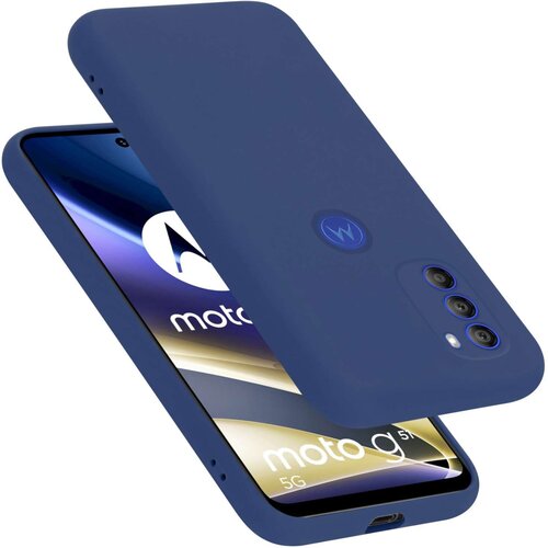 Cadorabo Ohi&scaron;je je združljivo z Motorola MOTO G51 5G in tekoča modra - Za&scaron;čitni ovitek iz prožnega silikona TPU, (20860541) Cene