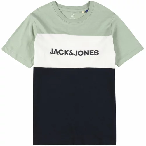 Jack & Jones Majica mornarska / pastelno zelena / bela