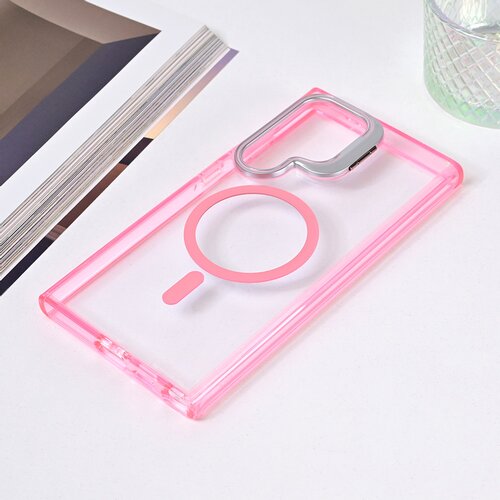  Torbica Magsafe transparent za Samsung S928B Galaxy S24 Ultra pink Cene