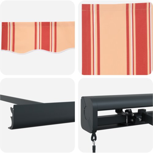 vidaXL Ročna Retraktibilna Tenda Rumena in Oranžna 300x250 cm Cene