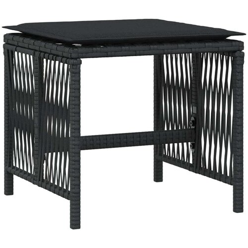 VidaXL Vrtni stolci s jastucima 4 kom crni 41x41x36 cm od poliratana Slike