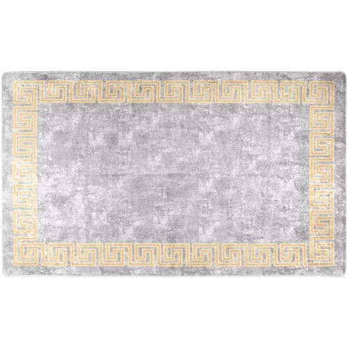 vidaXL Perivi tepih sivo-zlatni 120 x 170 cm protuklizni
