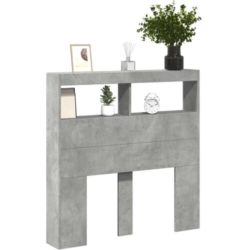 vidaXL Ormarić za uzglavlje LED svjetlima boja betona 100x17x102 cm Cene