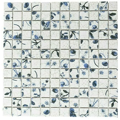 x Mozaik ploščice Jagode CG SB09 (30 x 30 cm, bela/modra, sijaj)
