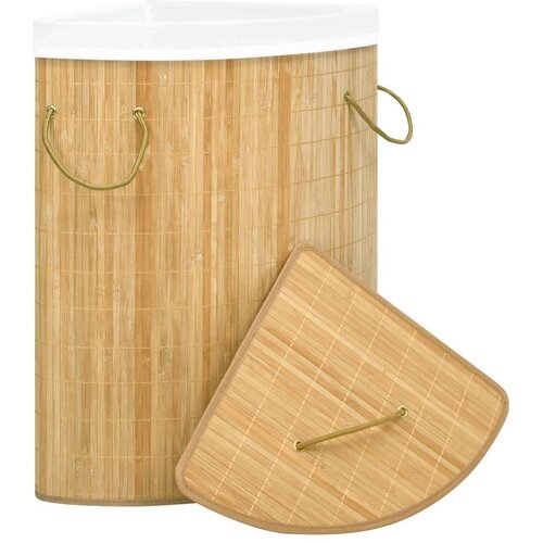 VidaXL Kutna ko&amp;scaron;ara za rublje od bambusa 60 L Slike