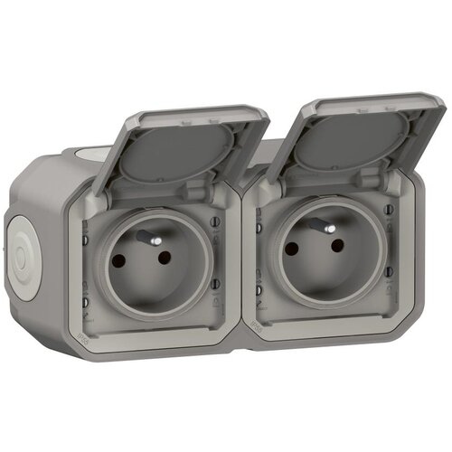 Legrand Spoljna dvostruka utičnica PLEXO 250V/16A IP55 siva Slike