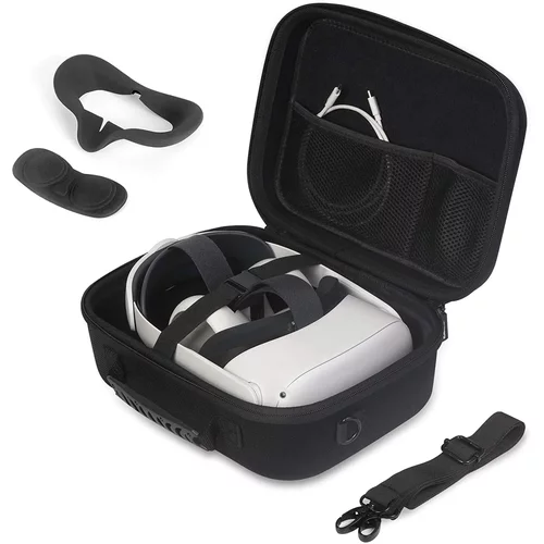  Potovalna torbica za Oculus Quest 2 in Elit Strap VR Očala + zaščita za leče in silikonsko prekrivalo