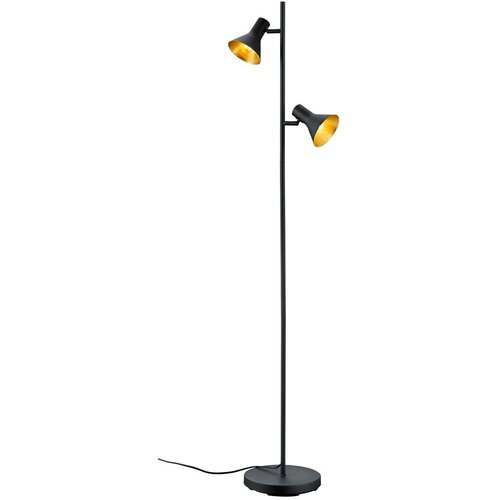 REALITY Črna stoječa svetilka s kovinskim senčilom (vi&scaron;ina 144 cm) Nina &ndash; Cene