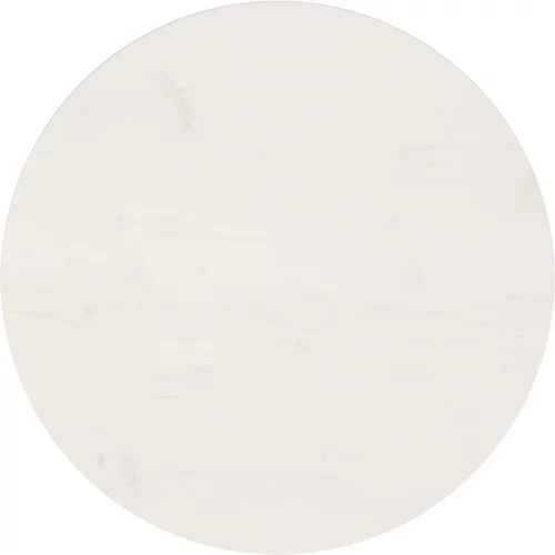 vidaXL Mizna plošča bela Ø50x2,5 cm trdna borovina