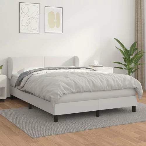  Box spring postelja z vzmetnico bel 140x200 cm umetno usnje, (20883978)