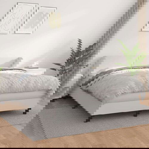  Krevet s oprugama i madracem bijeli 140x200 cm od umjetne kože Slike