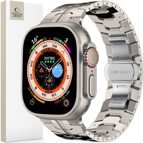 TECH-PROTECT stainless line apple watch 4 / 5 / 6 / 7 / 8 / 9 / se / ultra 1 / 2 (42 / 44 / 45 / 49 mm) titan, (21974616) Slike