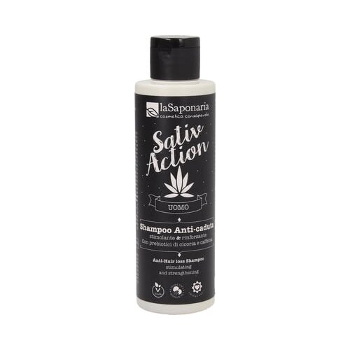 CBD kozmetika Uomo SativAction &amp;scaron;ampon proti izpadanju las Slike