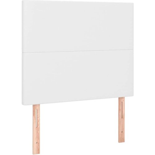  Uzglavlje bijelo 90x5x118/128 cm od umjetne kože Slike