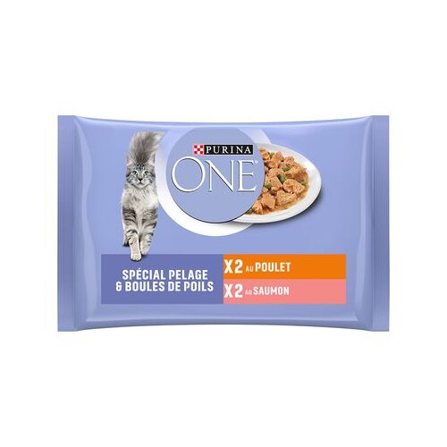 Purina ONE 4 x 85 g - Coat &amp;amp; Hairball piletina i losos Slike