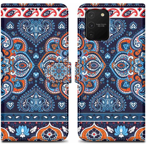 Cadorabo Ohi&scaron;je, združljiv s Samsungom - Design Blue Mandala &scaron;t. 1 - Za&scaron;čitni pokrov z magnetnim zapiranjem, funkcijo stojala in režo za kartico, (20694392) Cene