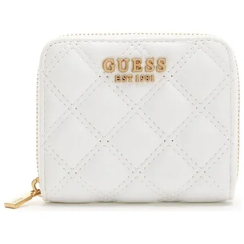 Guess Denarnice GIULLY SLG SMALL ZIP AROU Bela