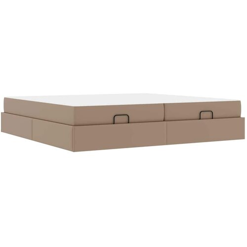 VidaXL Posteljni okvir z vzmetnico Kapučino 200 x 200 cm Umetna koža, (5000069871) Slike