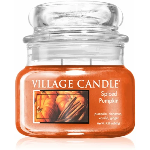 Village Candle Spiced Pumpkin dišeča sveča (Glass Lid) 262 g