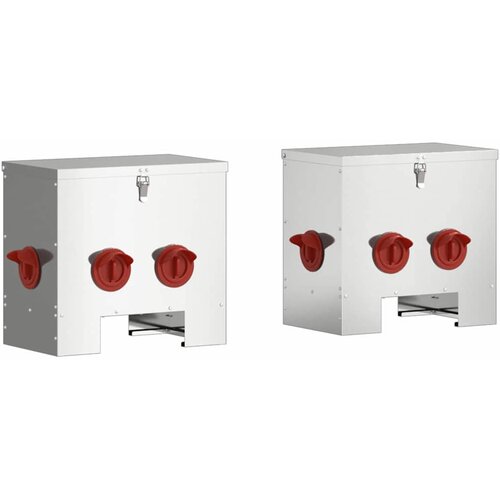 vidaXL Hranilnik za piščance 2 pcs srebrna 40,5 x 25 x 38 cm, (5000221470) Cene