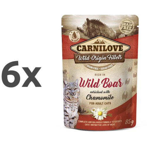 Carnilove cat wmm adult - divji pra&amp;scaron;ič &amp;amp; kamilica, 85 g 6 x 85 g Slike