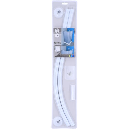 Tendance držač zavjese za kadu zaobljeni 90&amp;times;90 cm aluminij, bijeli Slike