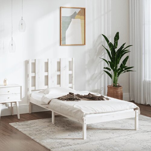  The Living Store Posteljni okvir bel iz trdnega lesa 75x190 cm - Posteljni Okvir, (21450061) Slike