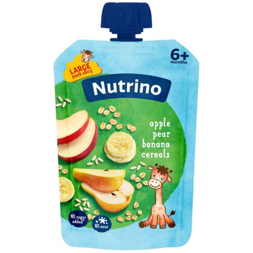 Nutrino voćna kaša jabuka, kruška, banana i žitarice, 6m+ 180g Cene