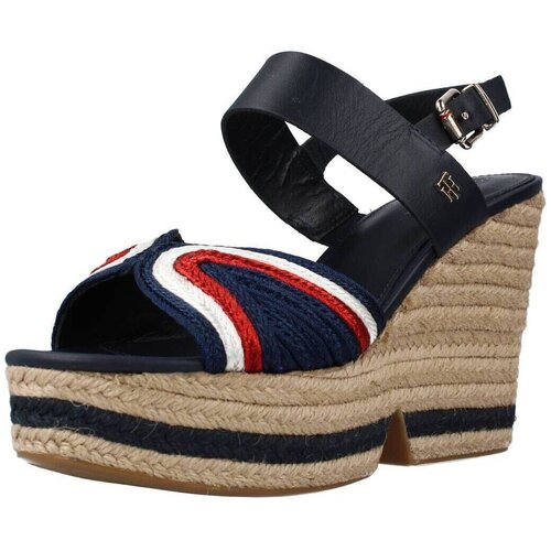 Tommy Hilfiger Sandali &amp;amp; Odprti čevlji ARTISANAL HIGH WEDGE Modra Slike