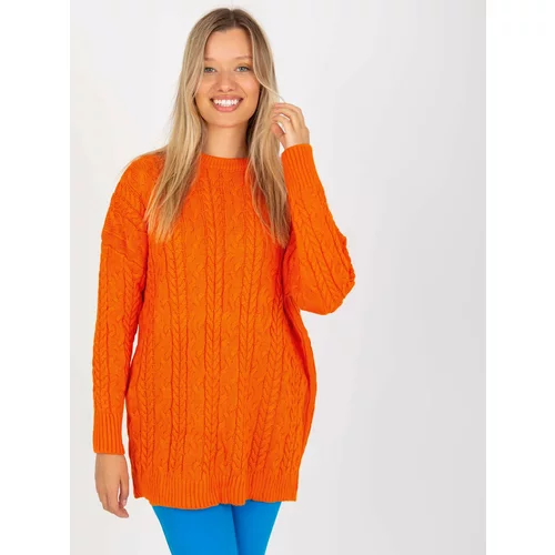 Fashion Hunters Orange oversize sweater with braids RUE PARIS