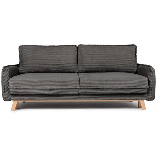 Bonami Selection Siva raztegljiva sedežna garnitura iz rebrastega žameta 218 cm Tori &amp;ndash; Slike