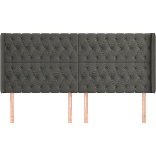  Uzglavlje s u&amp;scaron;ima tamnosivo 203x16x118/128 cm bar&amp;scaron;unasto Slike