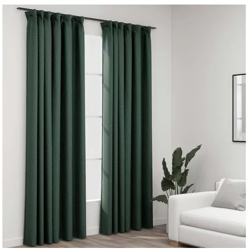  Zatemnitvene zavese z obešali 2 kosa zelene 140x245 cm