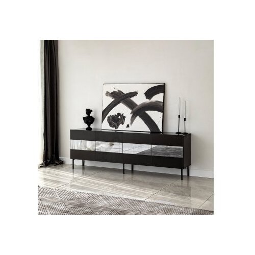 Hanah home TV komoda Leon Crno-Siva Slike