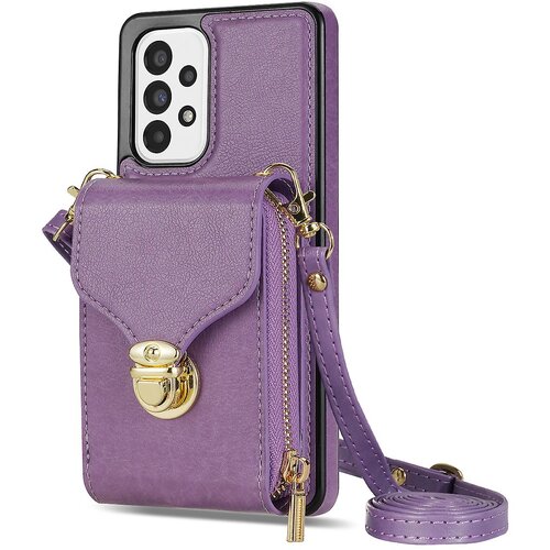 INORCO Za Samsung Galaxy A53 5G Crossbody torbica z zadrgo PU usnje + TPU držalo za kartico, stojalo za telefon, (22035626) Slike