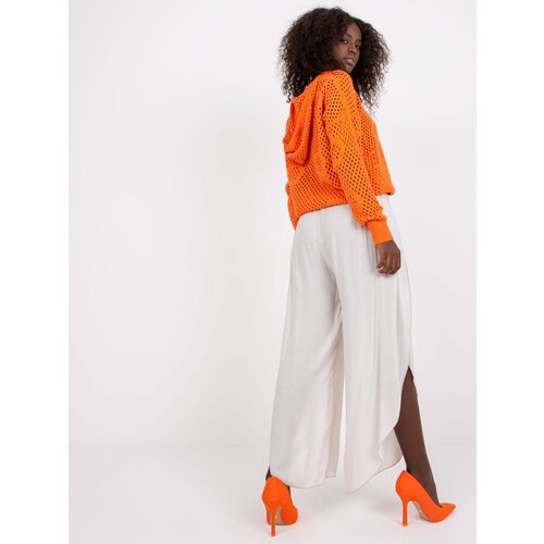 Fashion Hunters Airy, beige wide trousers with slits OH BELLA Slike