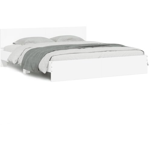 VidaXL Posteljni okvir z vzglavjem bel 200x200 cm, (20954277) Slike