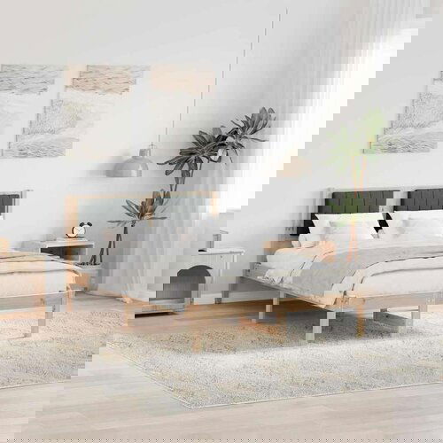 vidaXL Krevetni okvir s tapiciranim uzglavljem Tamno siva 120 x 200 cm Cene