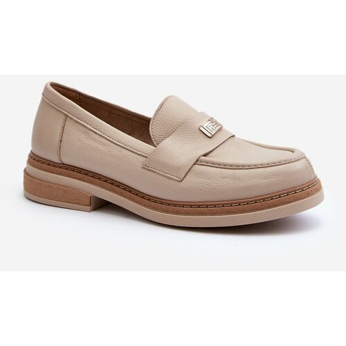 Kesi Women's leather loafers Zazoo, beige Cene