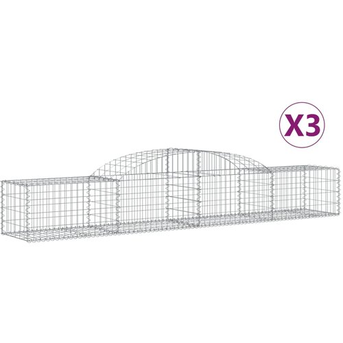  Lučne gabionske ko&amp;scaron;are 3 kom 300x50x40/60 cm pocinčano željezo Slike