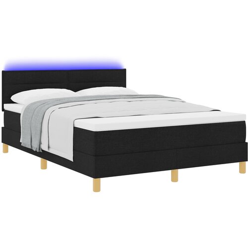 vidaXL &Scaron;katlasto vzmetnico z jogijem in LED osvetlitvijo Črna 160x200 cm Tkanina Cene