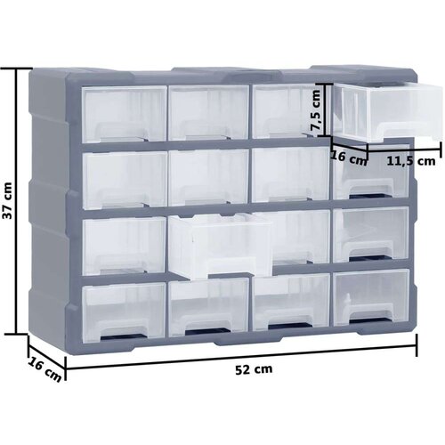 vidaXL Organizator sa 16 srednjih ladica 52 x 16 x 37 cm Cijene
