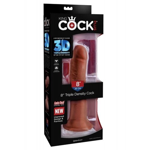KING COCK PLUS dildo triple density brown 8 Cene