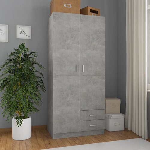VidaXL Garderobna omara betonsko siva 80x52x180 cm iverna plo&amp;scaron;ča Slike