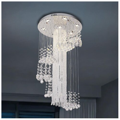  LED kristalna plafonska svetiljka NAURU LED/24W/230V, prečnik 45 cm, sjajni hrom + daljinski upravljač Cene