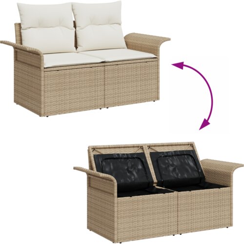 vidaXL 12-dijelni vrtni set sofe s jastucima bež poli ratan akacija Cene